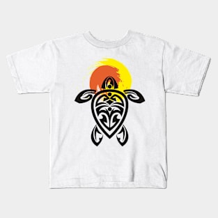 Tribal Turtle Island Sun Kids T-Shirt